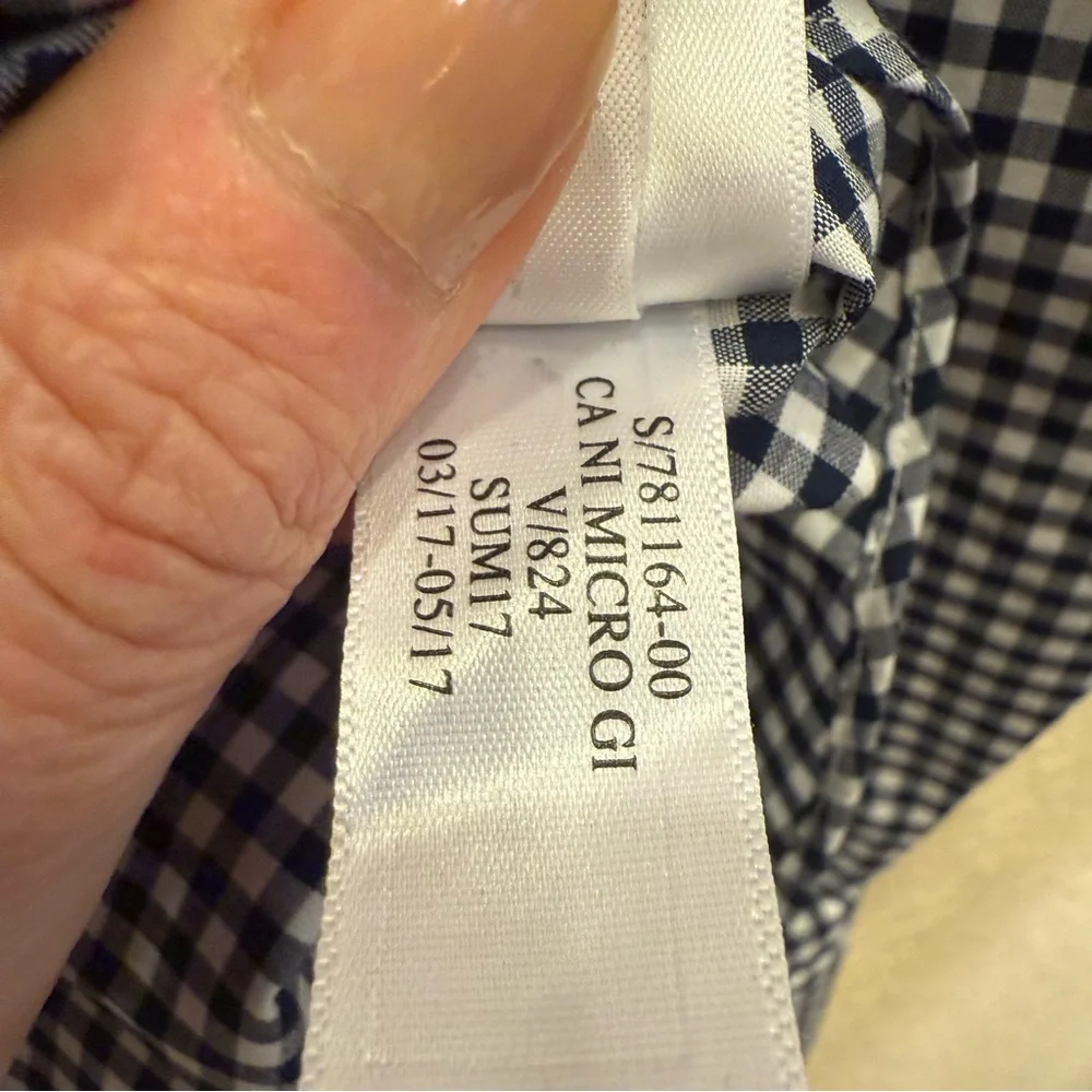 Banana Republic Men’s Camden Fit Black and White Gingham Shirt sz XL